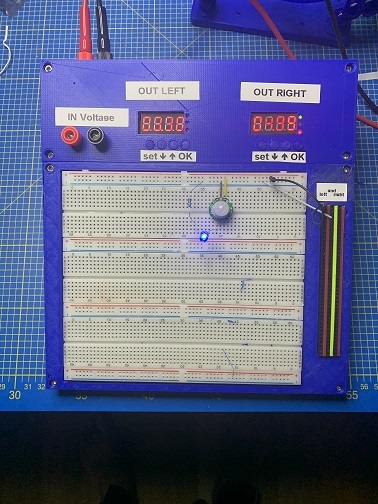 breadboard holder with power supply