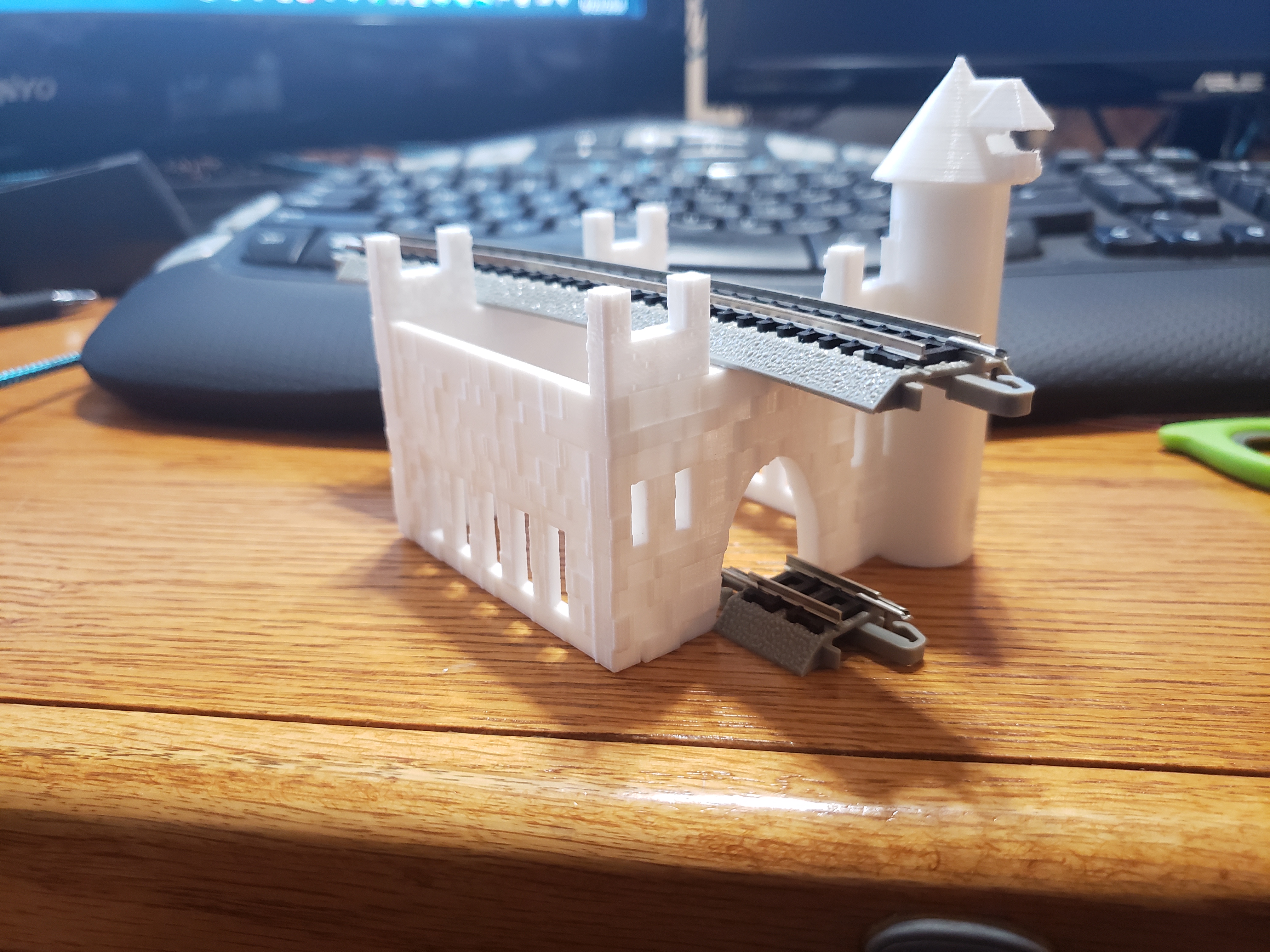 N scale castle Double decker train tunnel and support