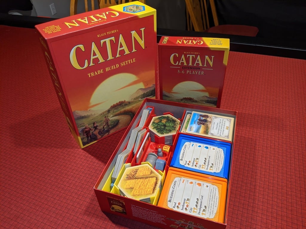 Catan Board Game with 5-6 Player Extension Box Insert Organizer