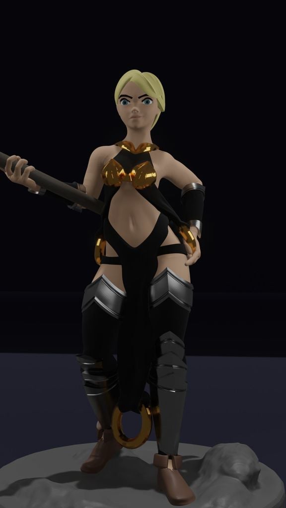 Female Monk Human Gold and Steel