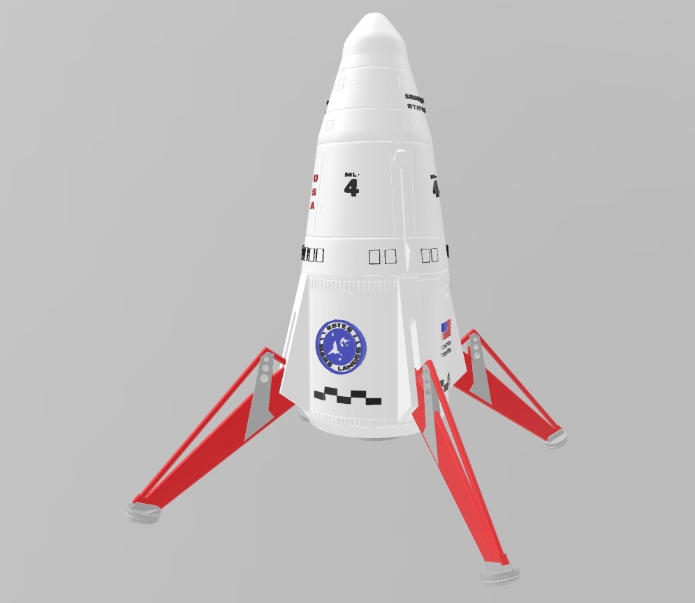 Multi-Material Estes Mars Lander Model Rocket