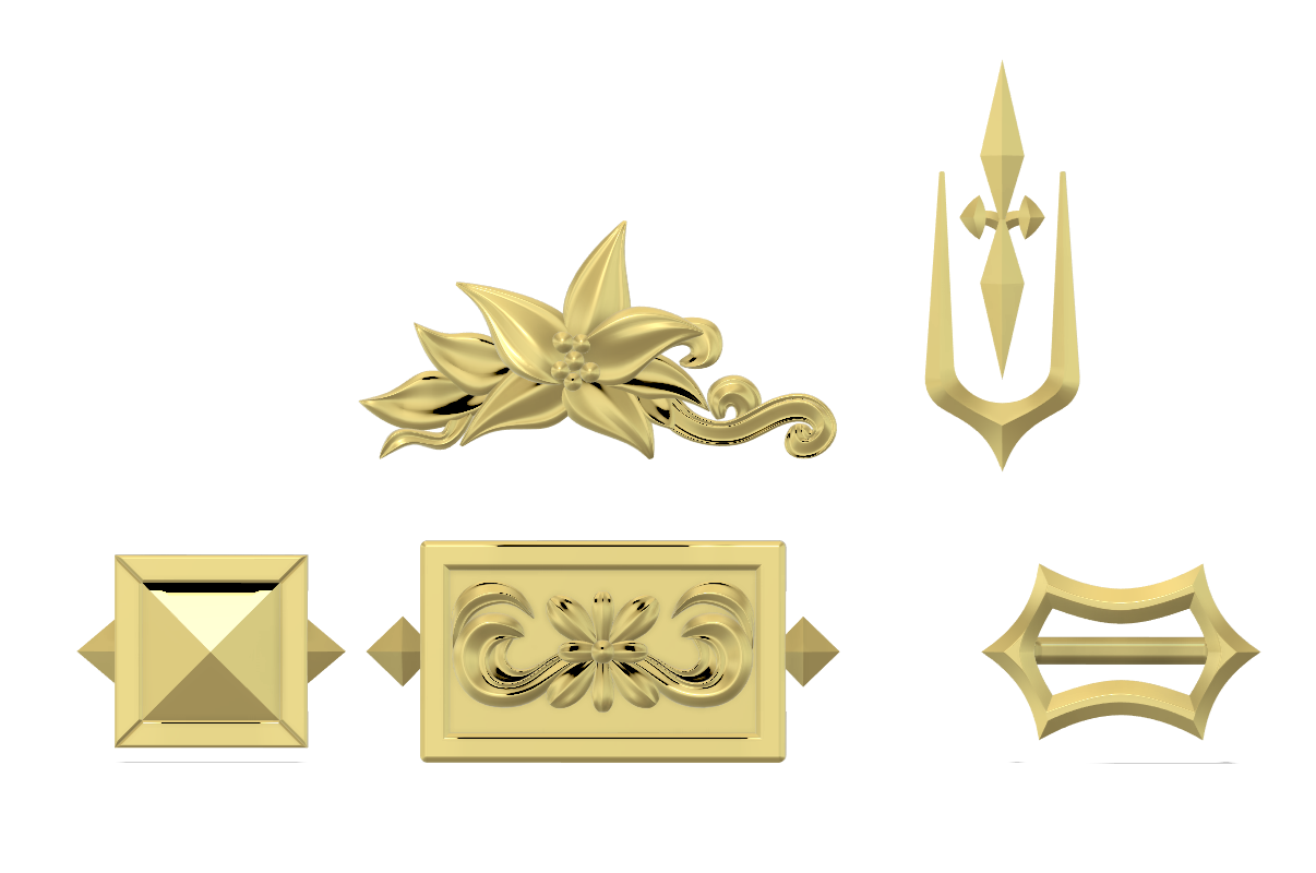 Ornamental decorative elements set