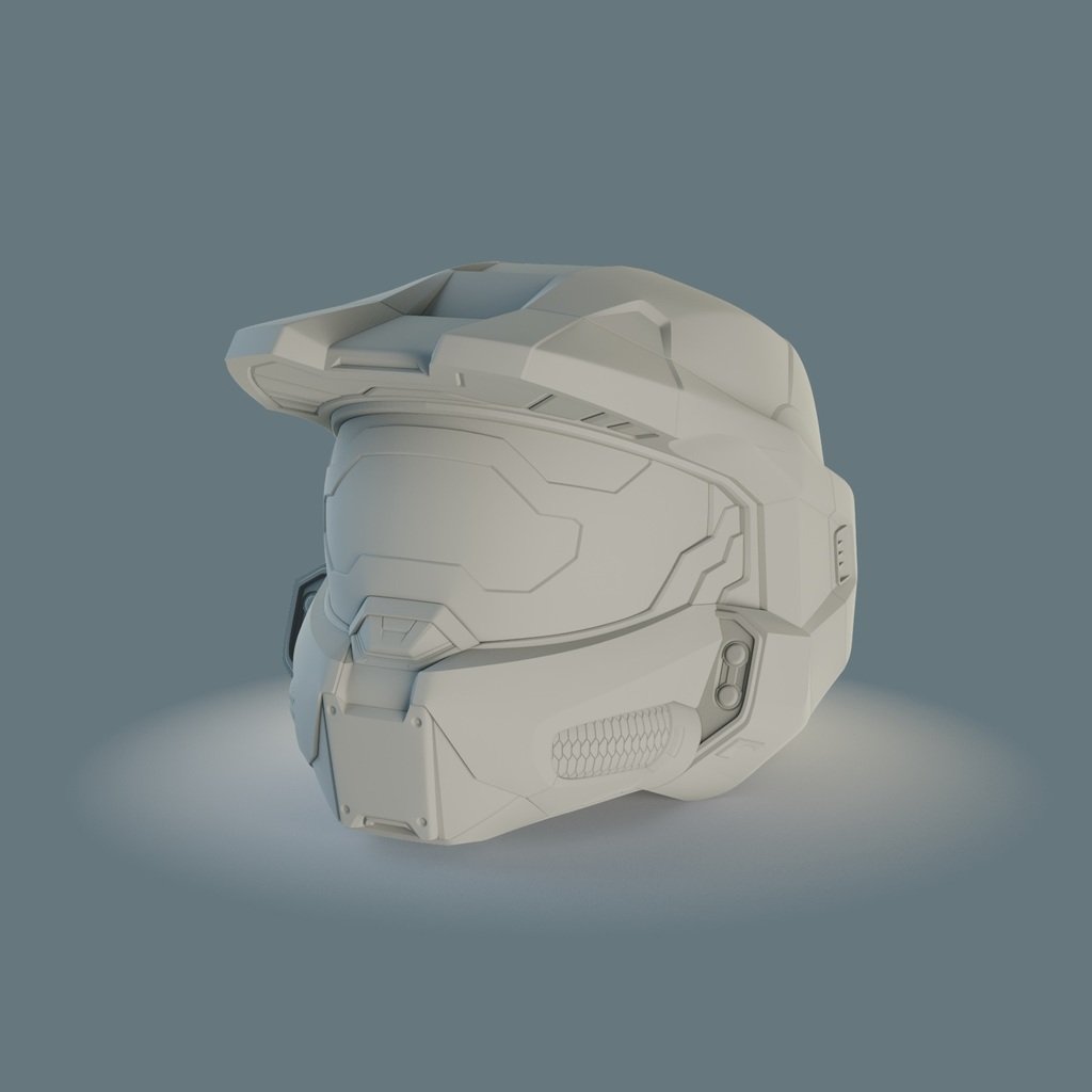 Halo Infinite Master Chief Helmet (Visor-Less edition) Remix