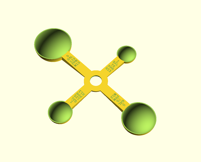 Parametric fertilizer measuring spoon set