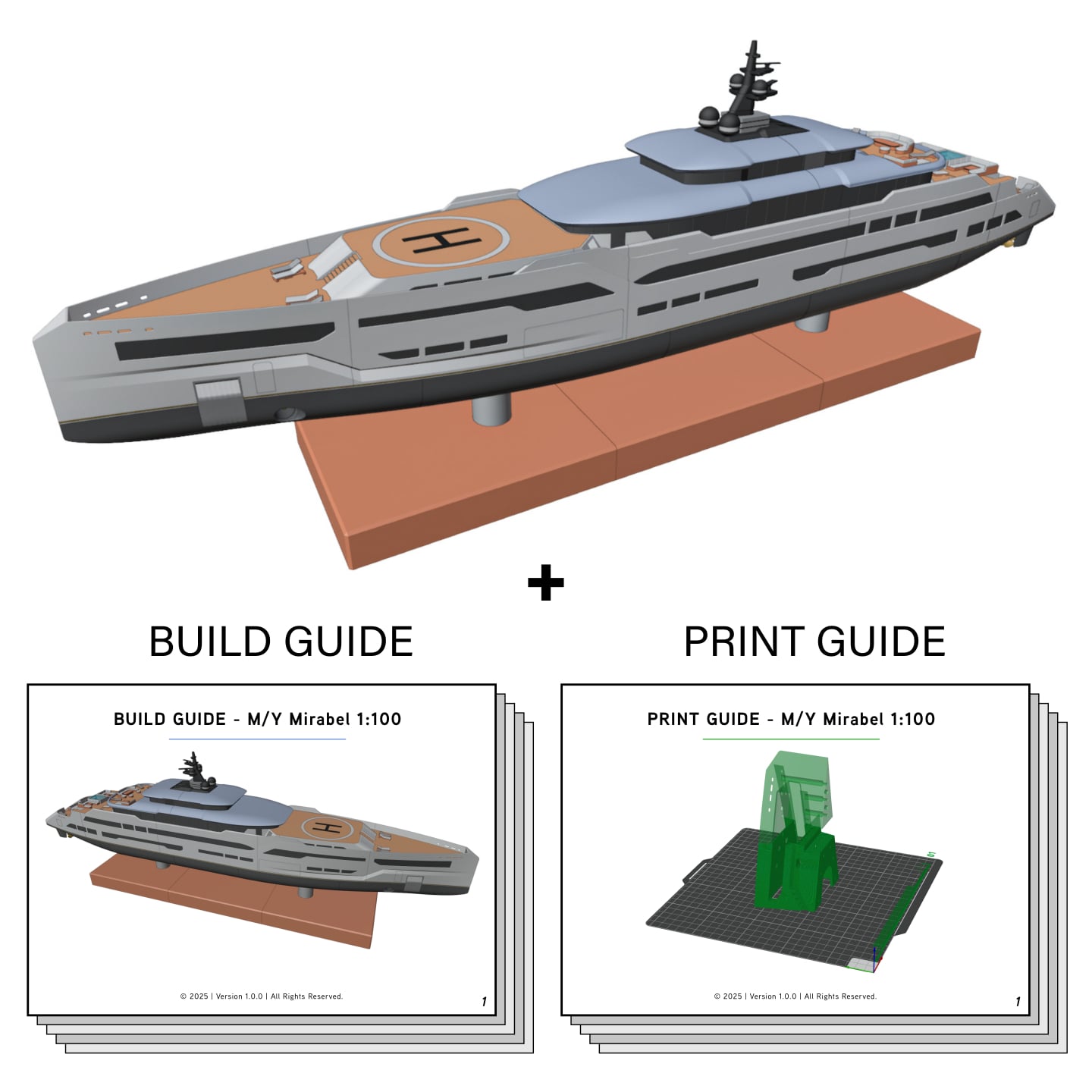 M/Y Mirabel – 1:100 Scale 3D Printable Yacht Model