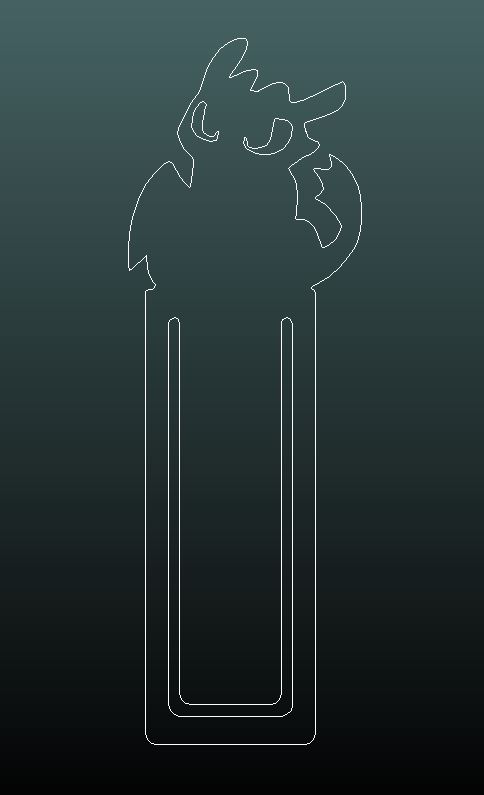 Toothless night fury bookmark for cutting (DXF)