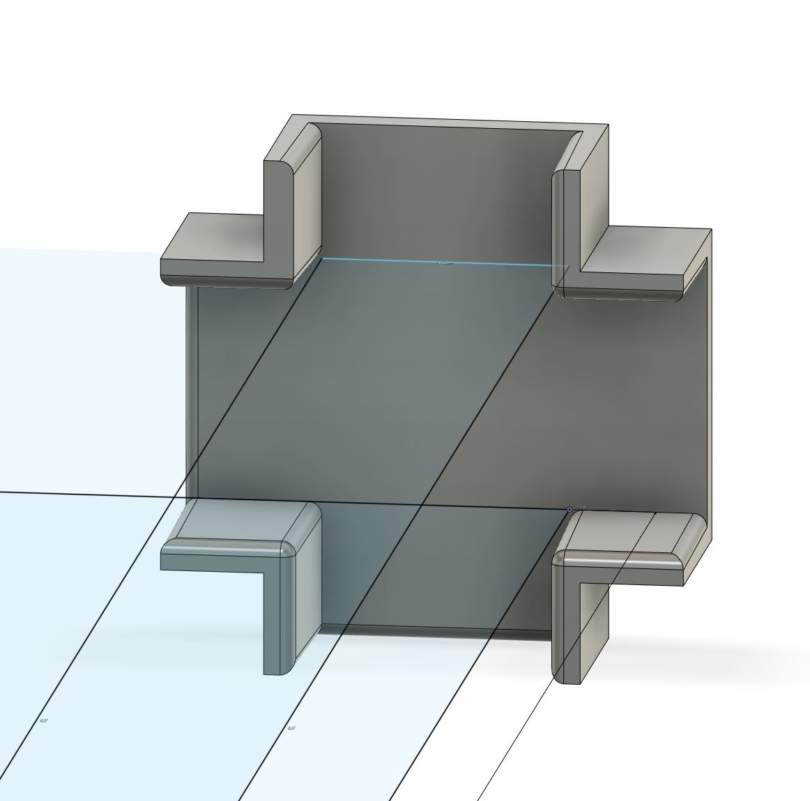 Shelf interlocking bracket for support (4 way)