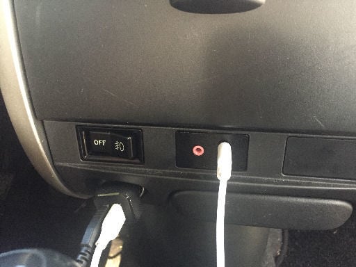 Automotive Aux and USB port dash knock out