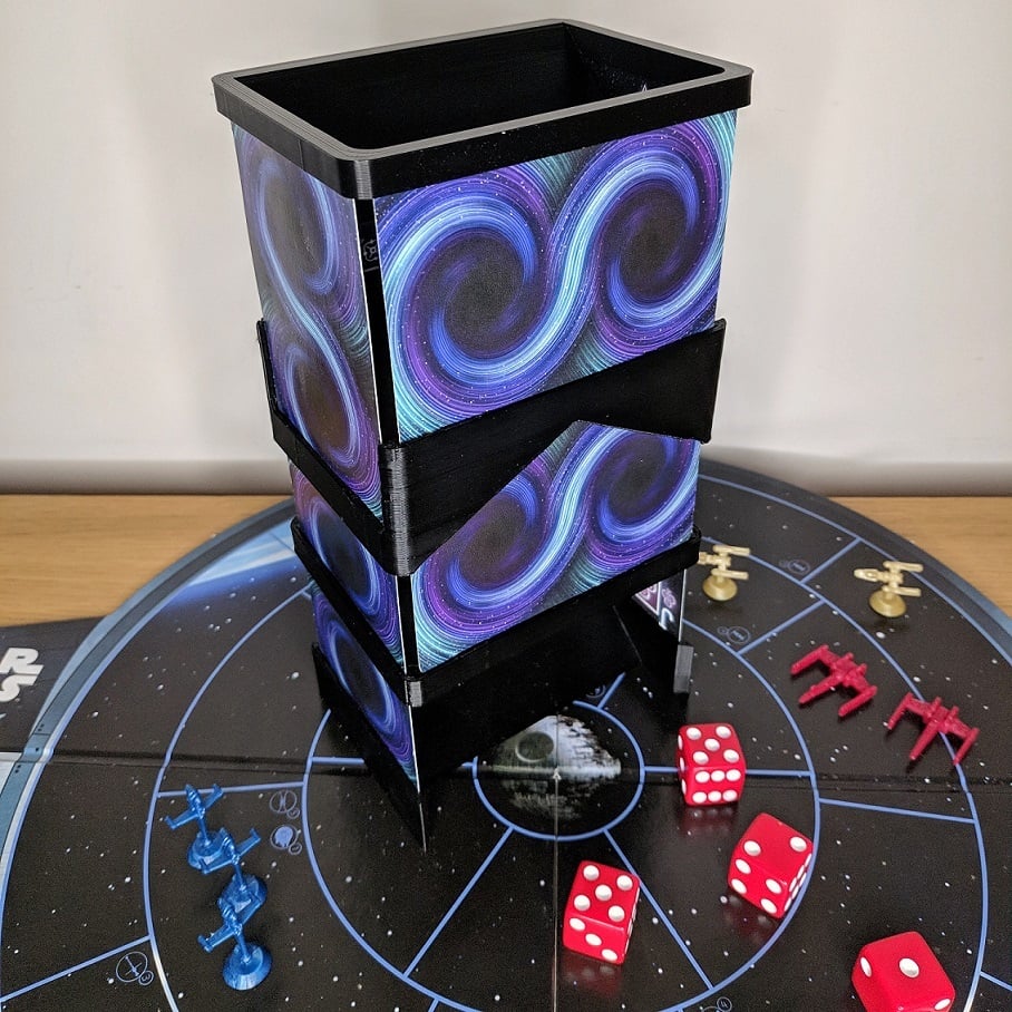 Playing card dice tower