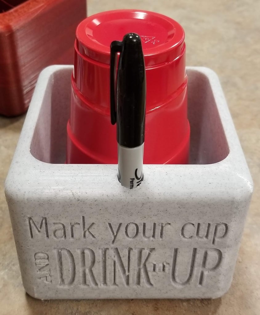 Red Solo Cup Holder with Marker