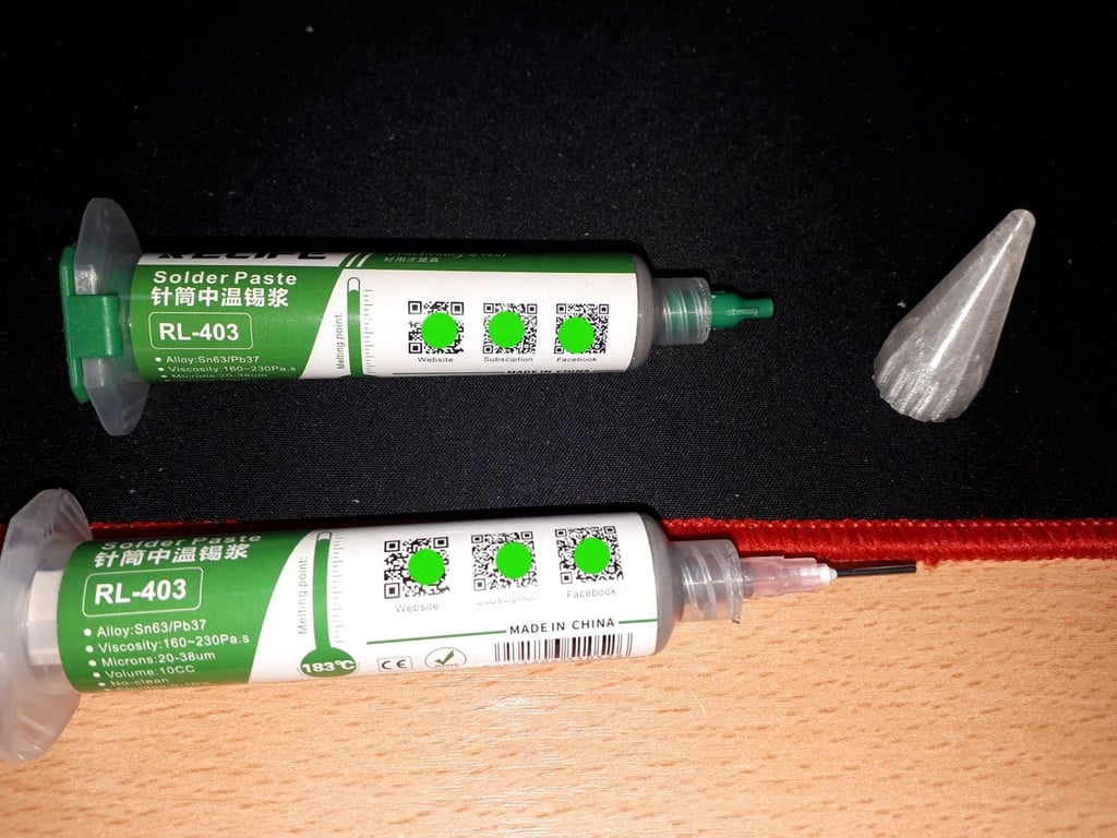 Syringe cap - bouchon seringue soder flux/paste 