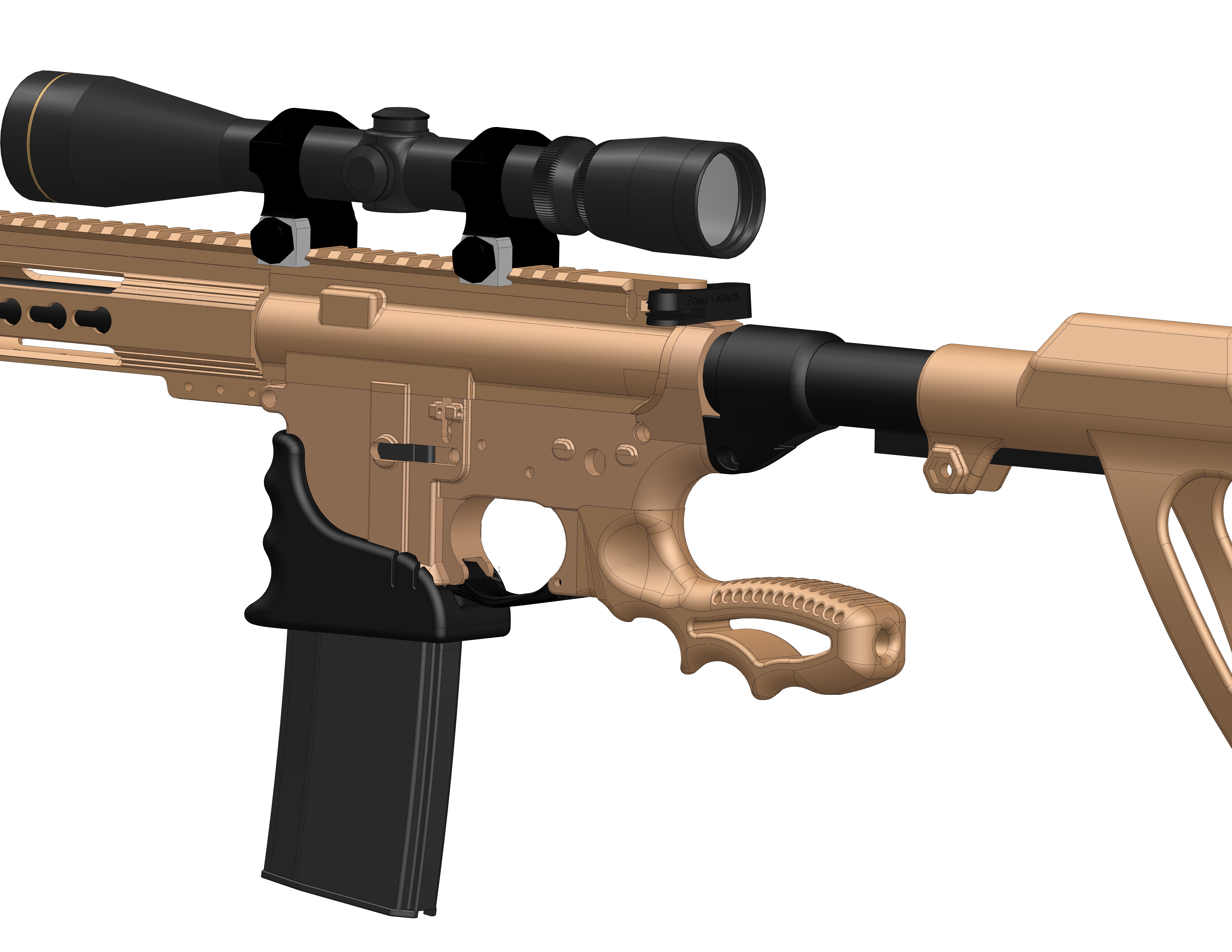 Tampa da porca castelo AR 15 (tubo de amortecimento padrao militar)
