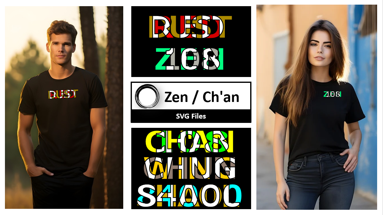 Zen/Ch'an/Daoism - DXF/SVG Files for Laser, Shirts, 3D-Printer
