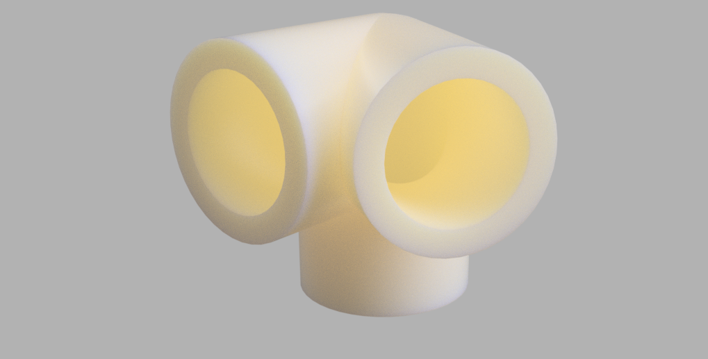 3 Way, 60 degree pvc pipe fitting, customizable pipe connector