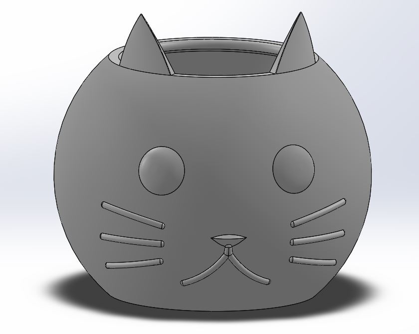 Cat Planter with Drainage Holes (Small)