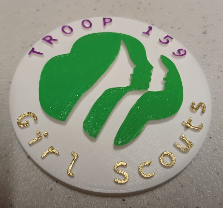 Girl Scout Medallion with Name and Troop