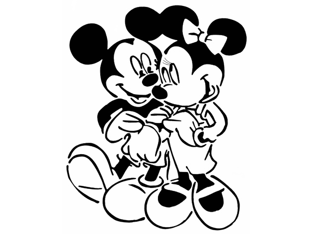 minnie mouse and mickey mouse stencil