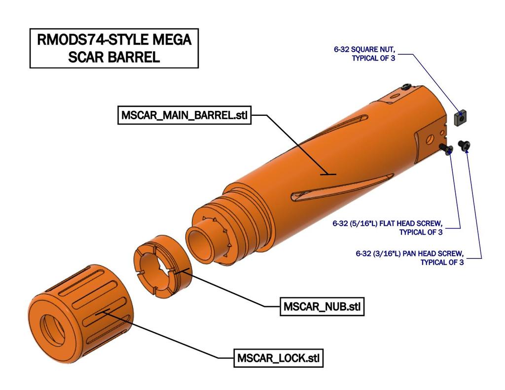 RMods74 Style Mega SCAR Barrel