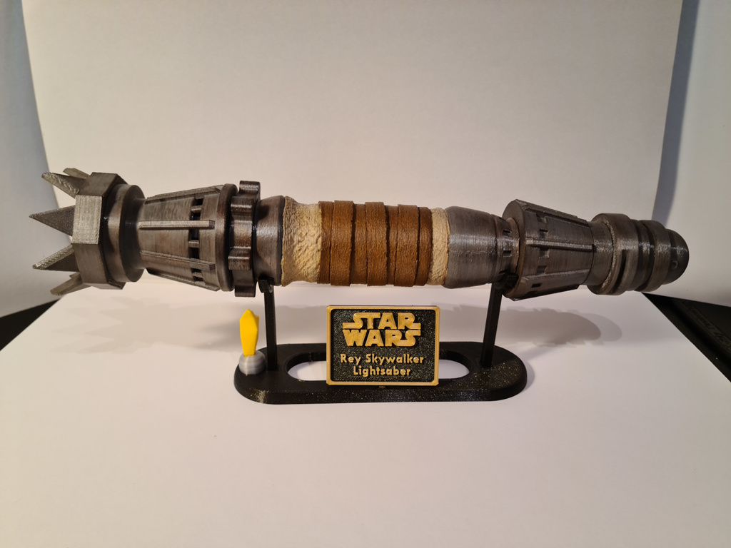 Horizontal Lightsaber Display Stand with Tags - Kyber Crystal Remix