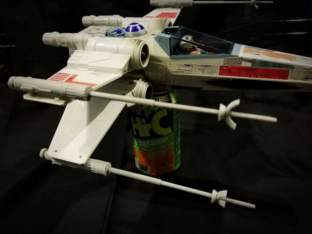 Screen accurate Kenner / POTF2 X-wing long cannon (no supports needed)