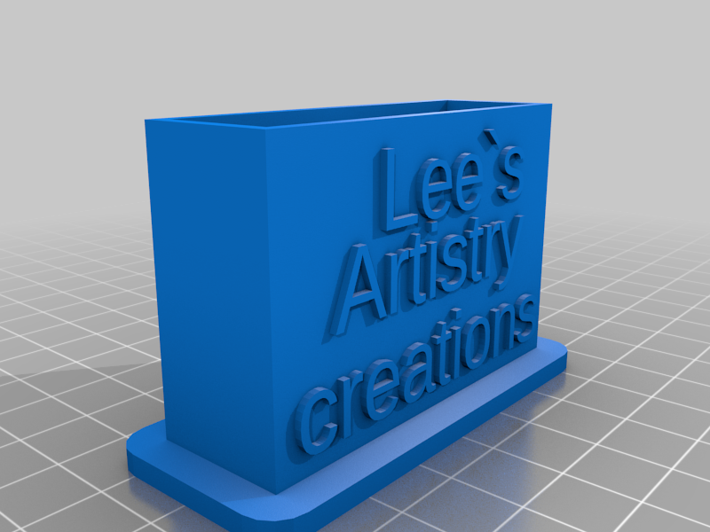 My Customized Simple Business card holder with text and plinth