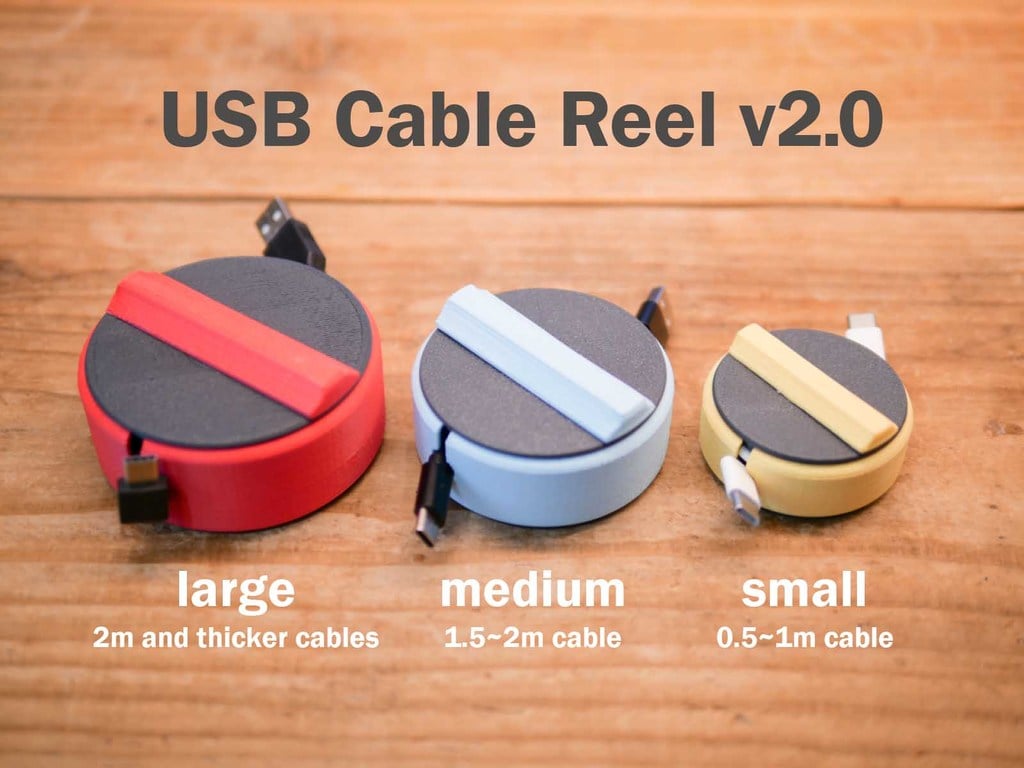 USB Cable Reel v2.0 by Manabun_Lab - Thingiverse