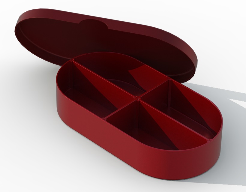 Oval box with a lid