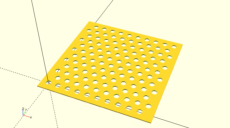 Customizable Hex Pattern Hole Grid