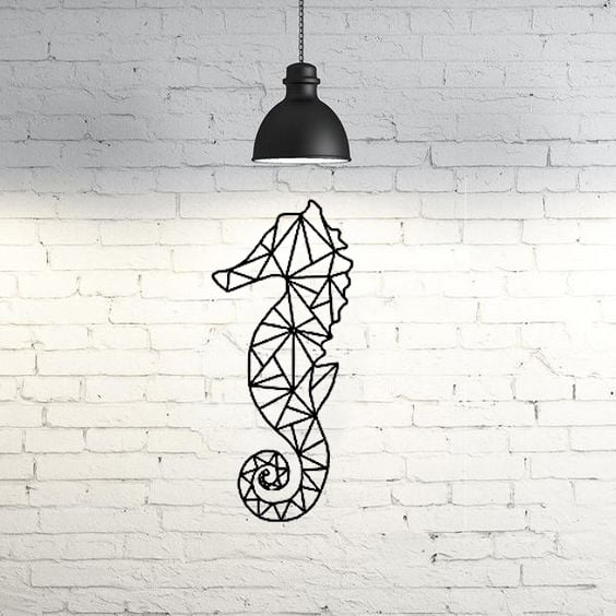 Seahorse Wall Sculpture 2D
