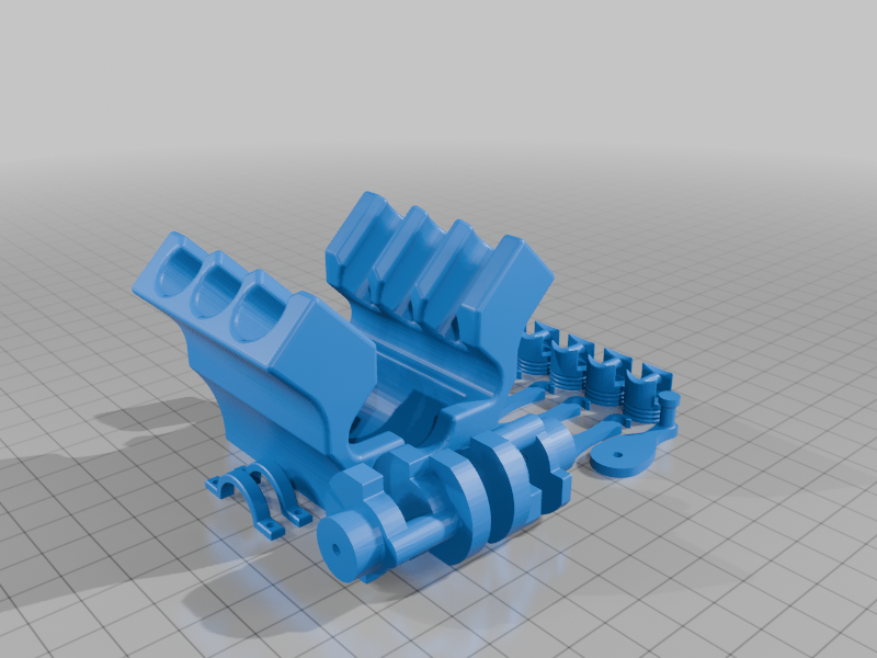 V6 model engine working ready to print
