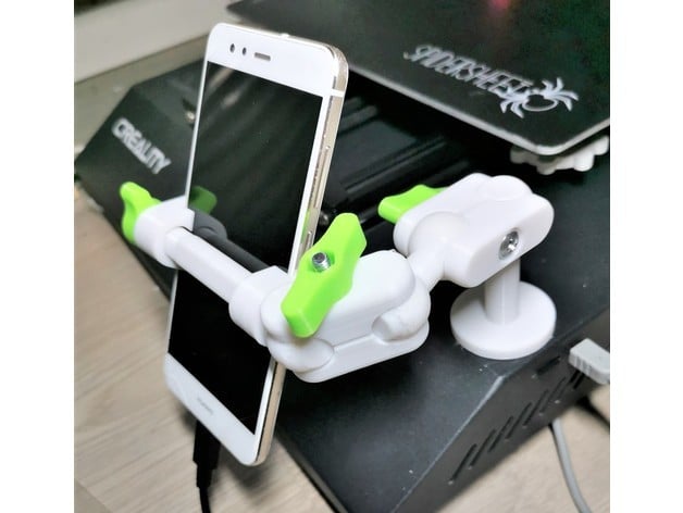Phone holder with flexible ball joint arm