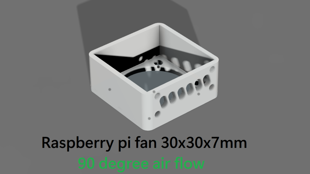 Raspberry pi 30x30x7mm Fan 90 degree air flow