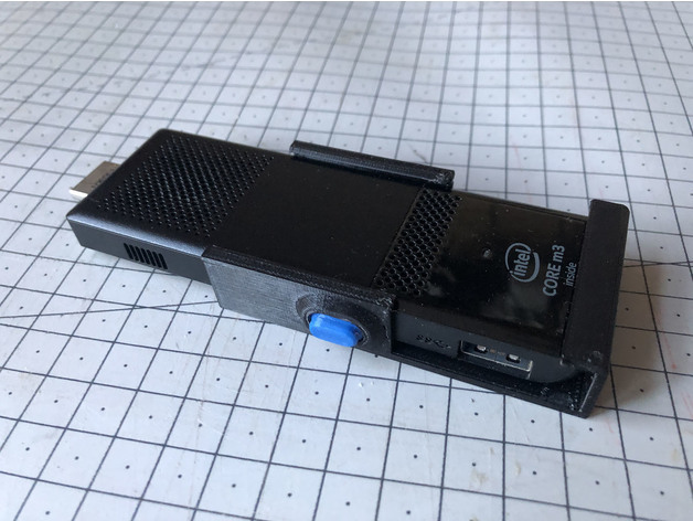 Intel compute stick holder with side button [with Fusion 360 source]