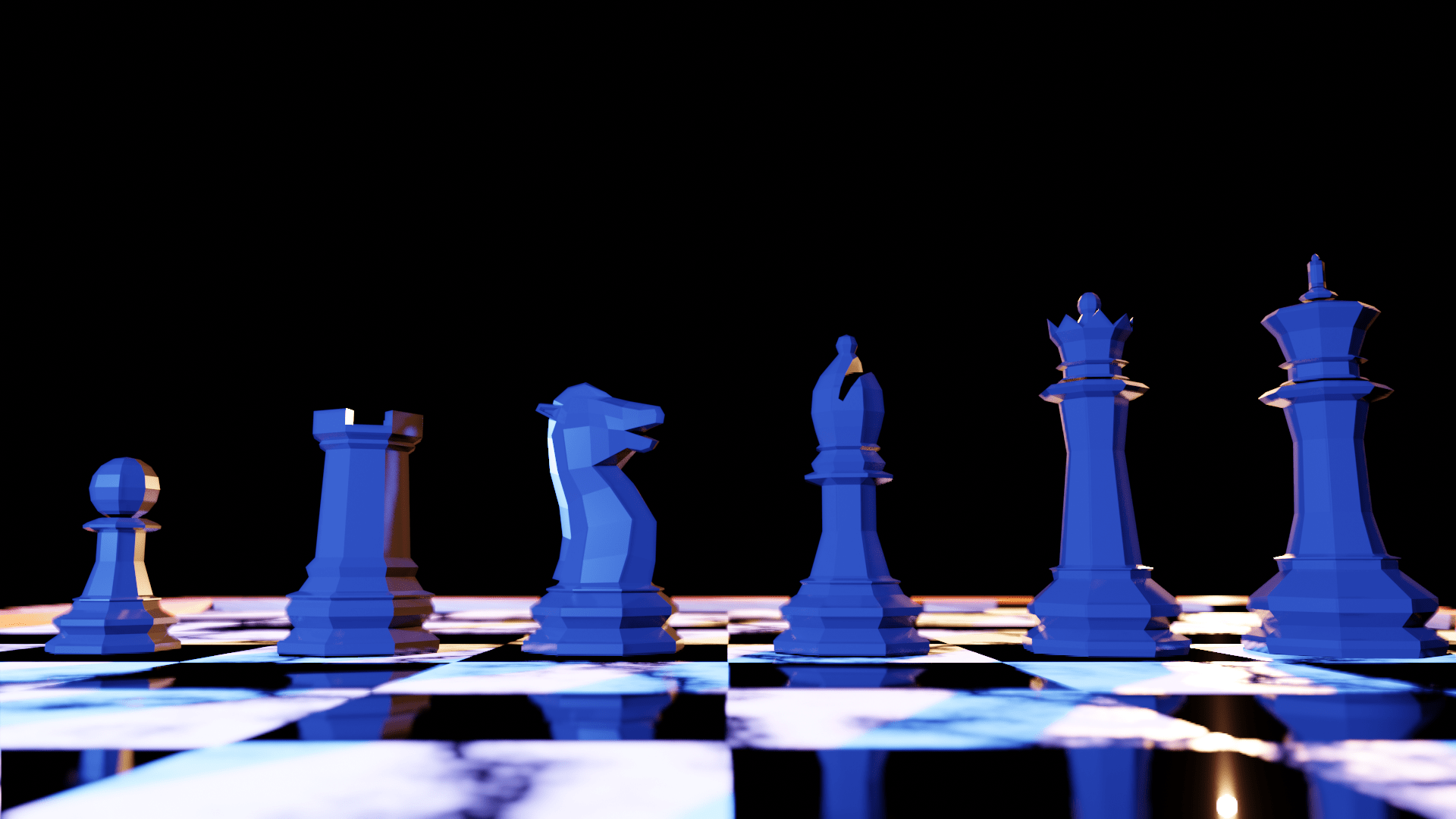 Low Poly Staunton Chess Set