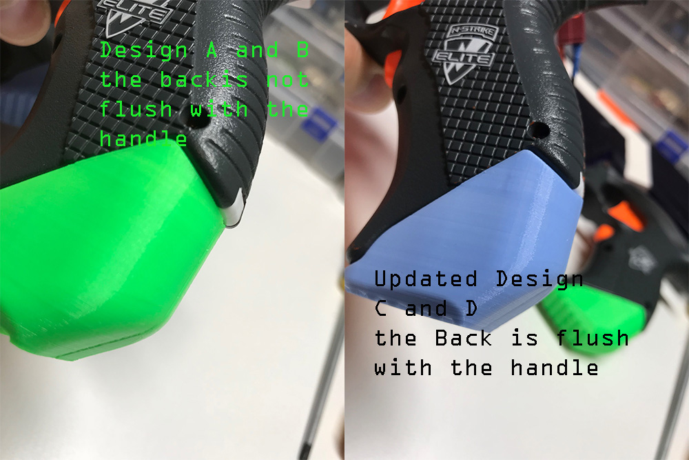 Nerf Stryfe Grip Heel - Two designs - Set A and Set B