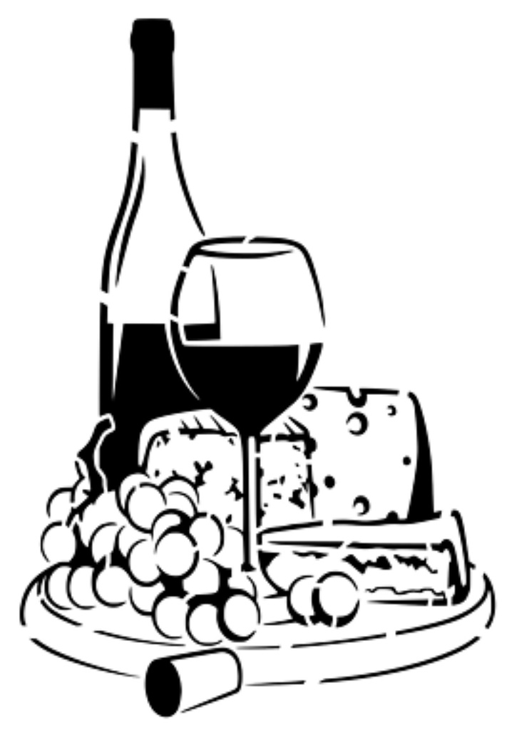 Wine and Cheese stencil