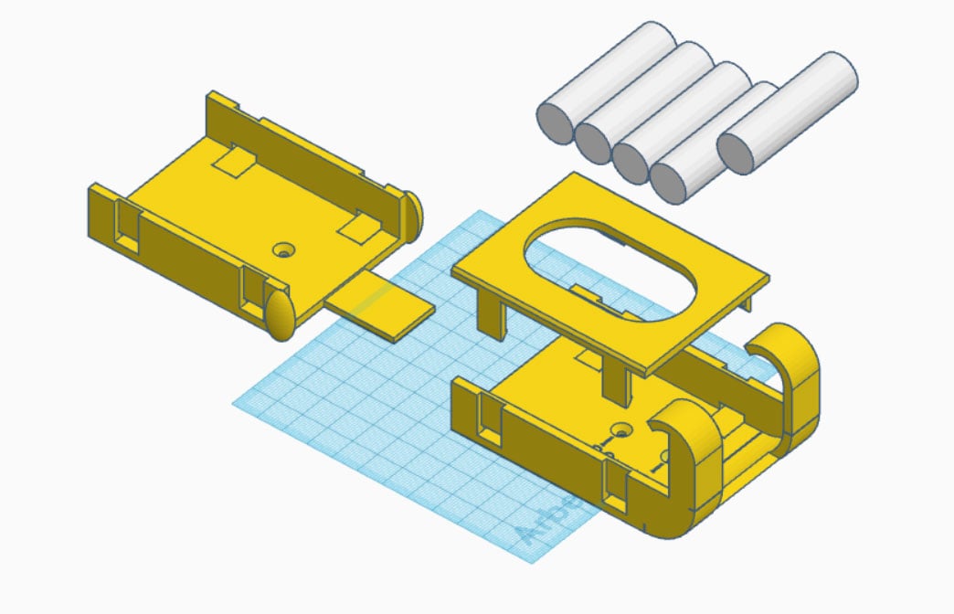 AA battery feeder (wall mountable, stackable)