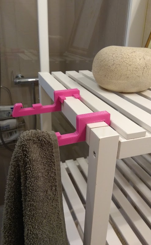 Bathroom hook for MUSKAN IKEA shelves
