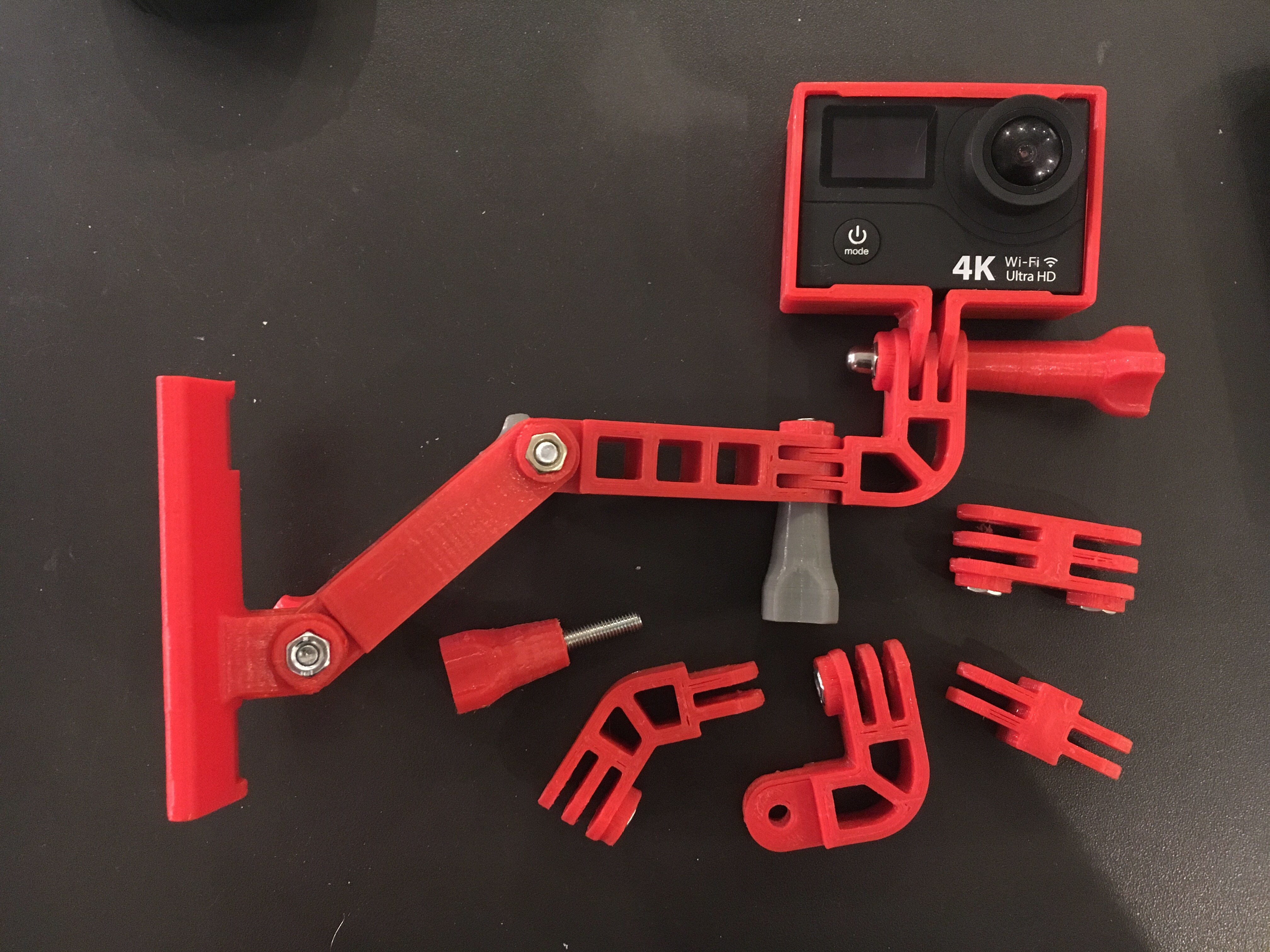 Several GoPro mounting system pieces