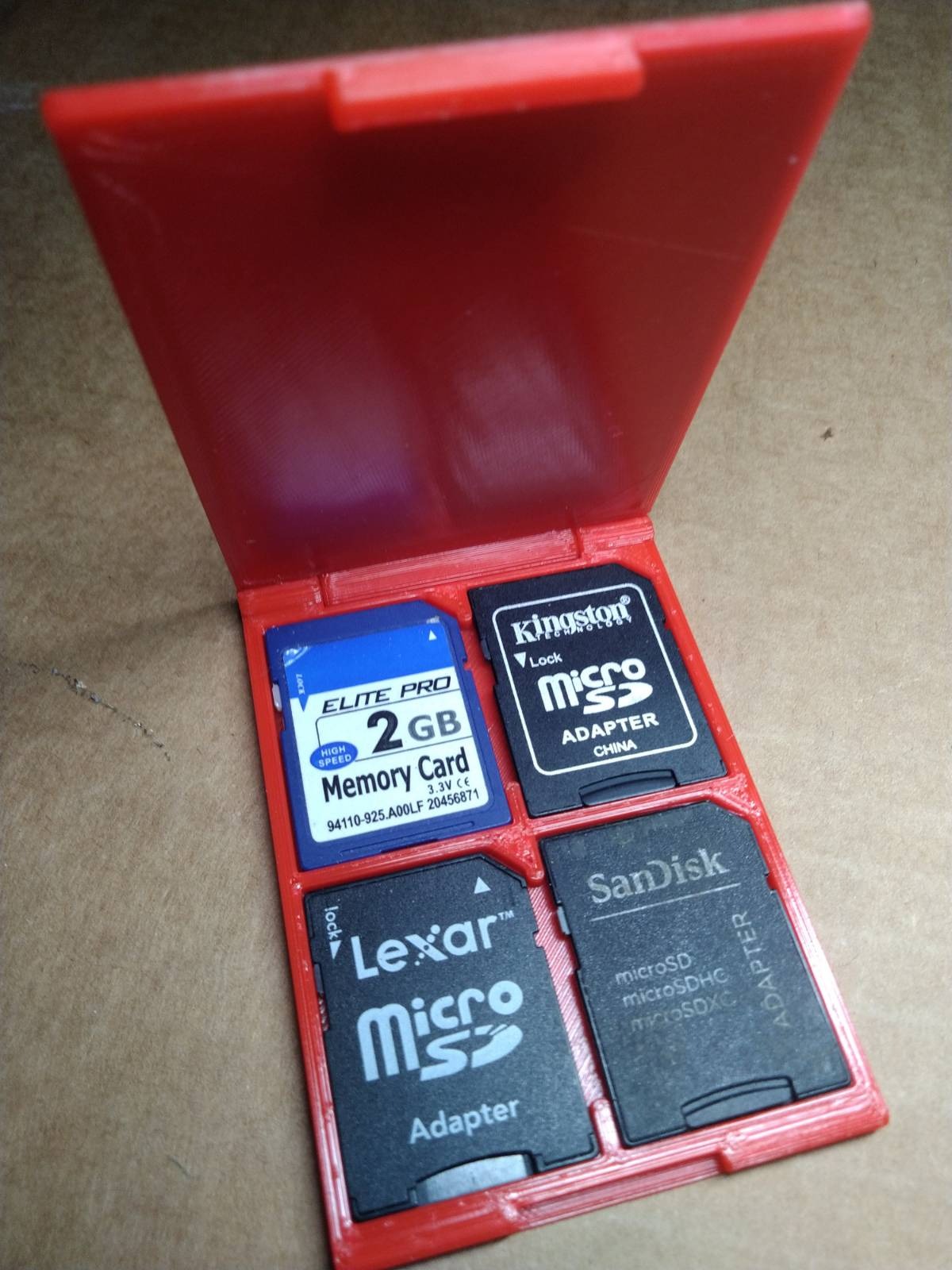 SD Card Box/Case (2nd model witout hinge shaft holes)