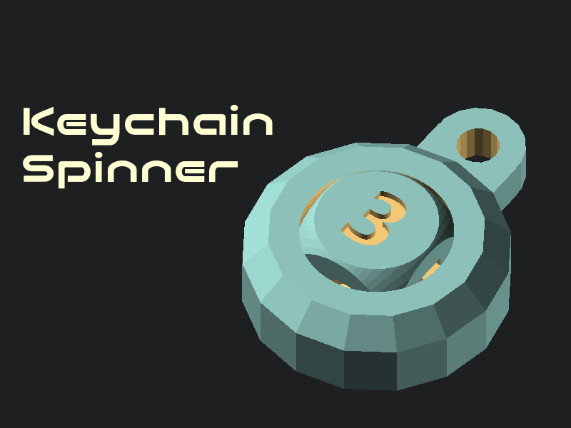 Customizable Keychain Dice Spinner