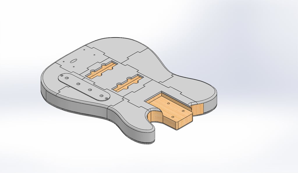 "hollow body" Telecaster bass style ready for printing