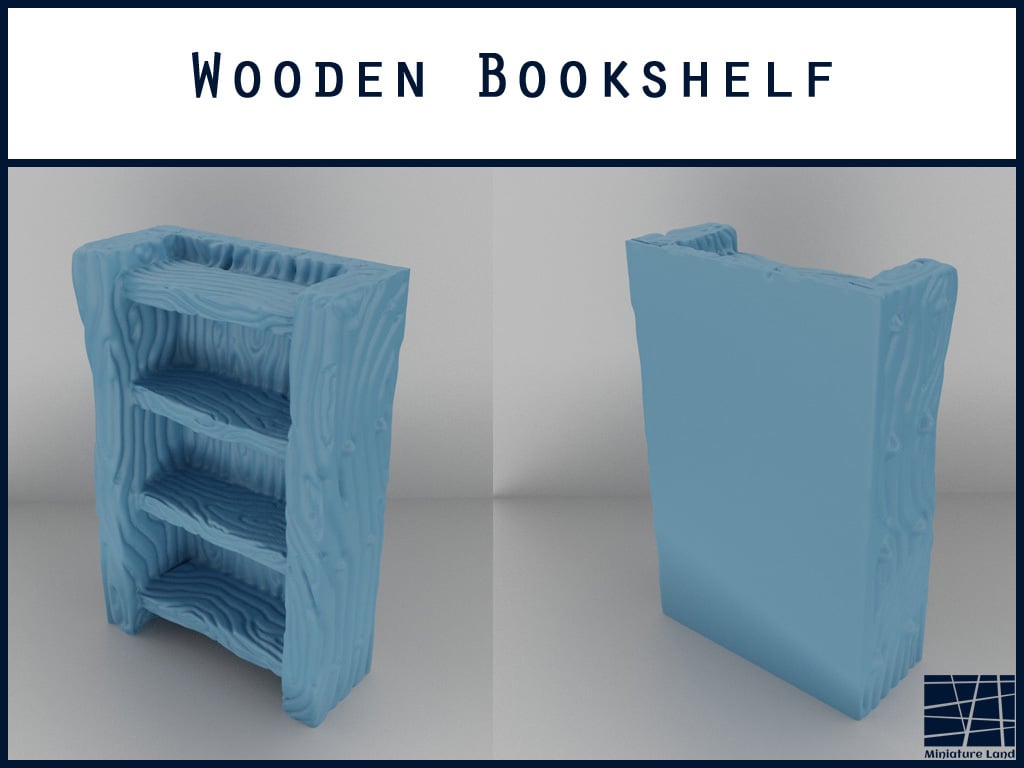 Wooden Bookshelf - Tabletop Gaming - Terrain
