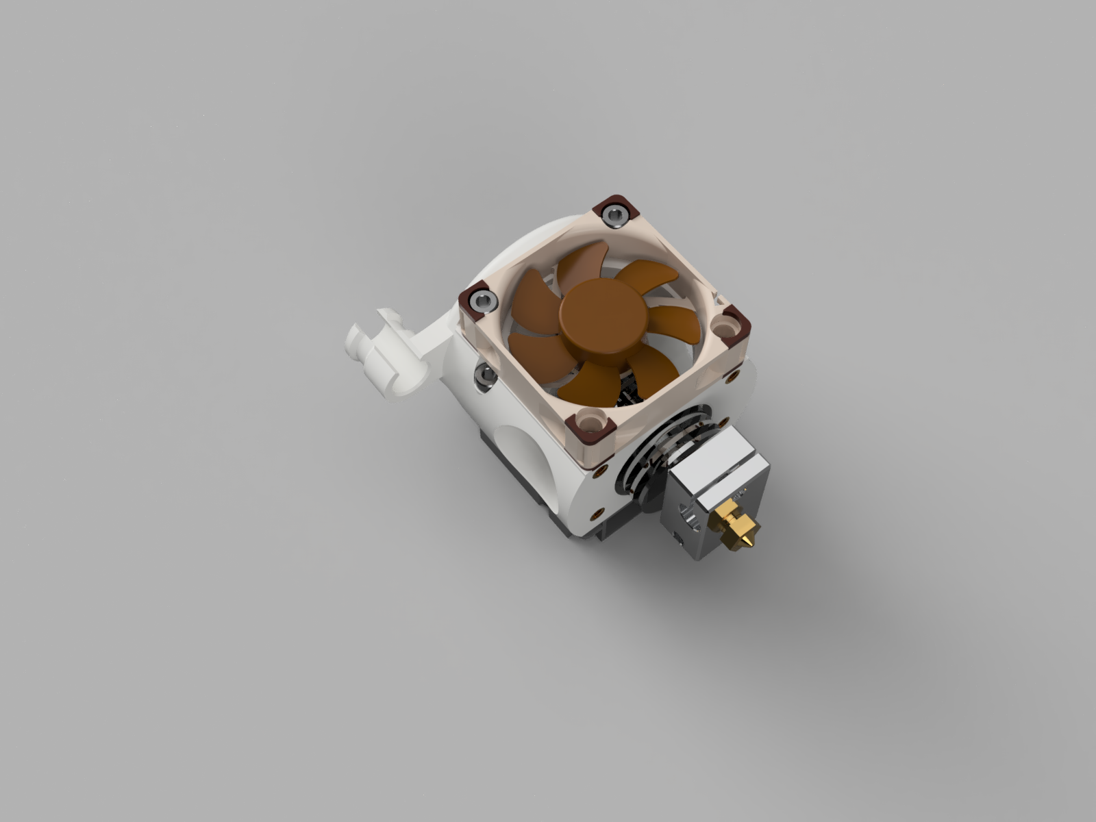 Anycubic Kossel E3D V6 cage with brass inserts and radial blower