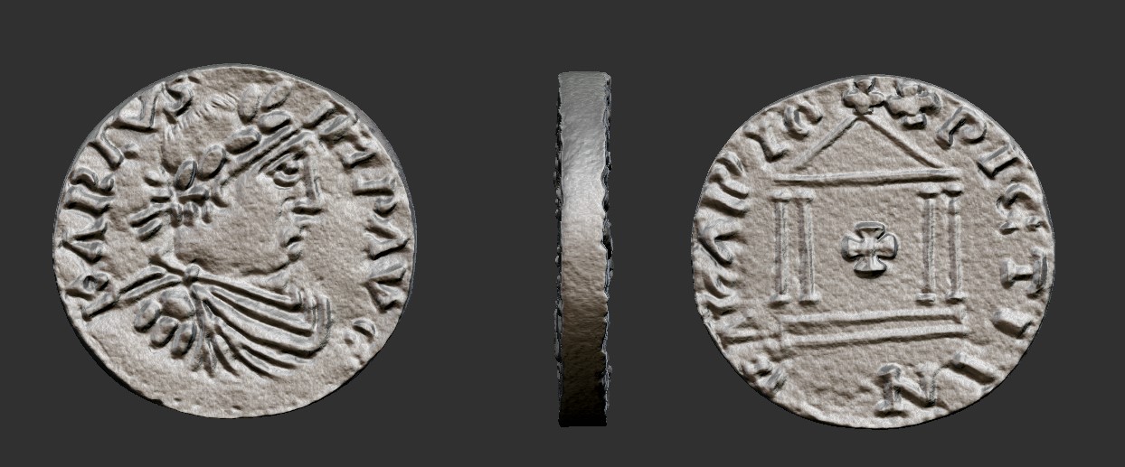 Francish Carolingian Coin Depicting Charlemagne