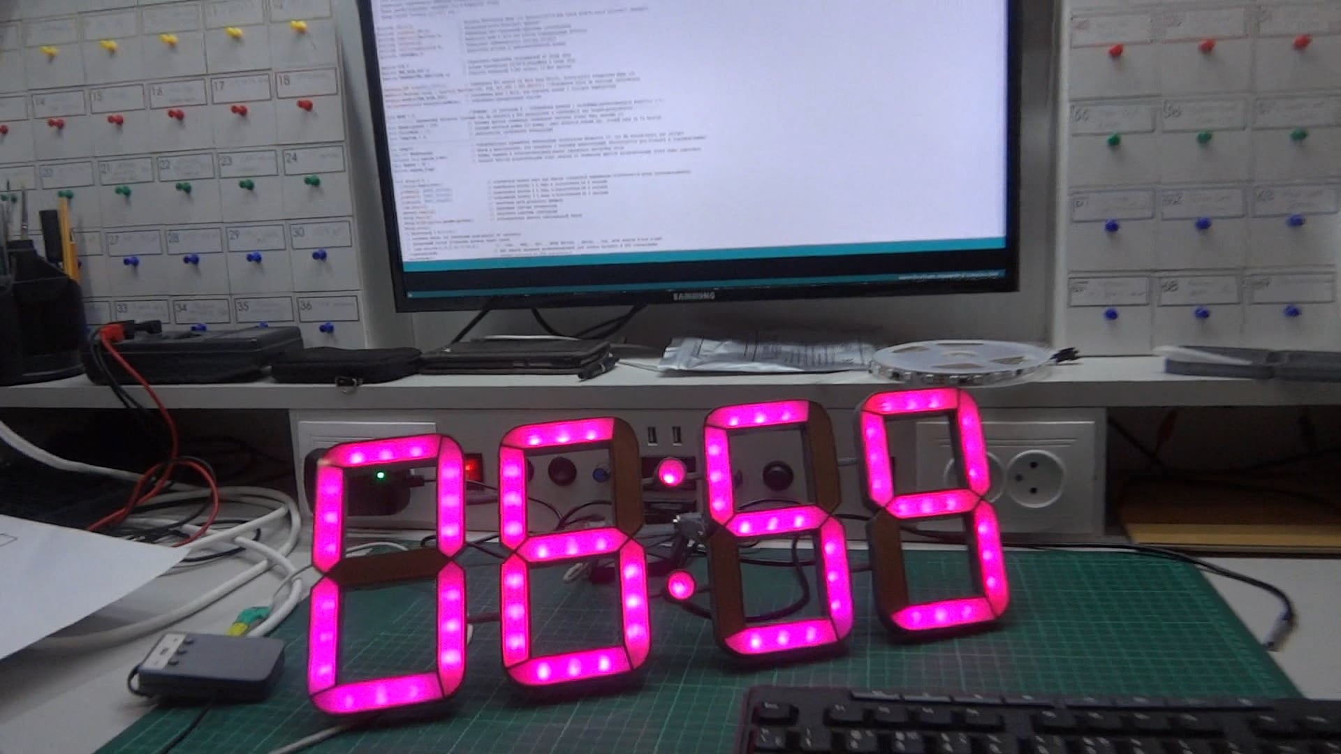 Seven segment clock