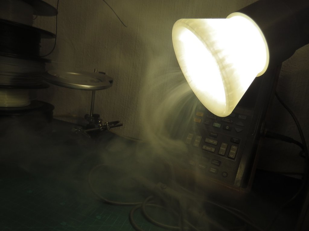 Illuminated soldering fume extractor hood
