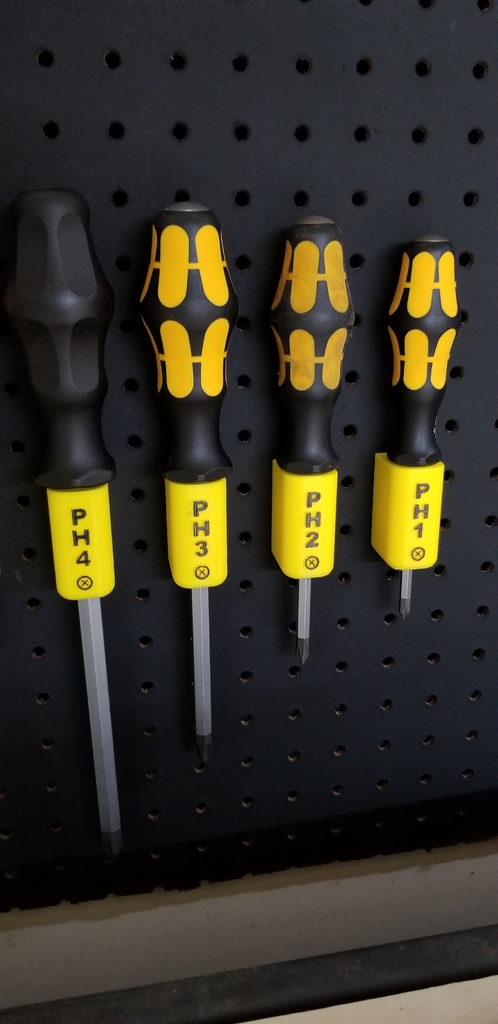 Wera 917 series phillips screwdriver pegboard mounts - PH1, PH2, PH3, PH4