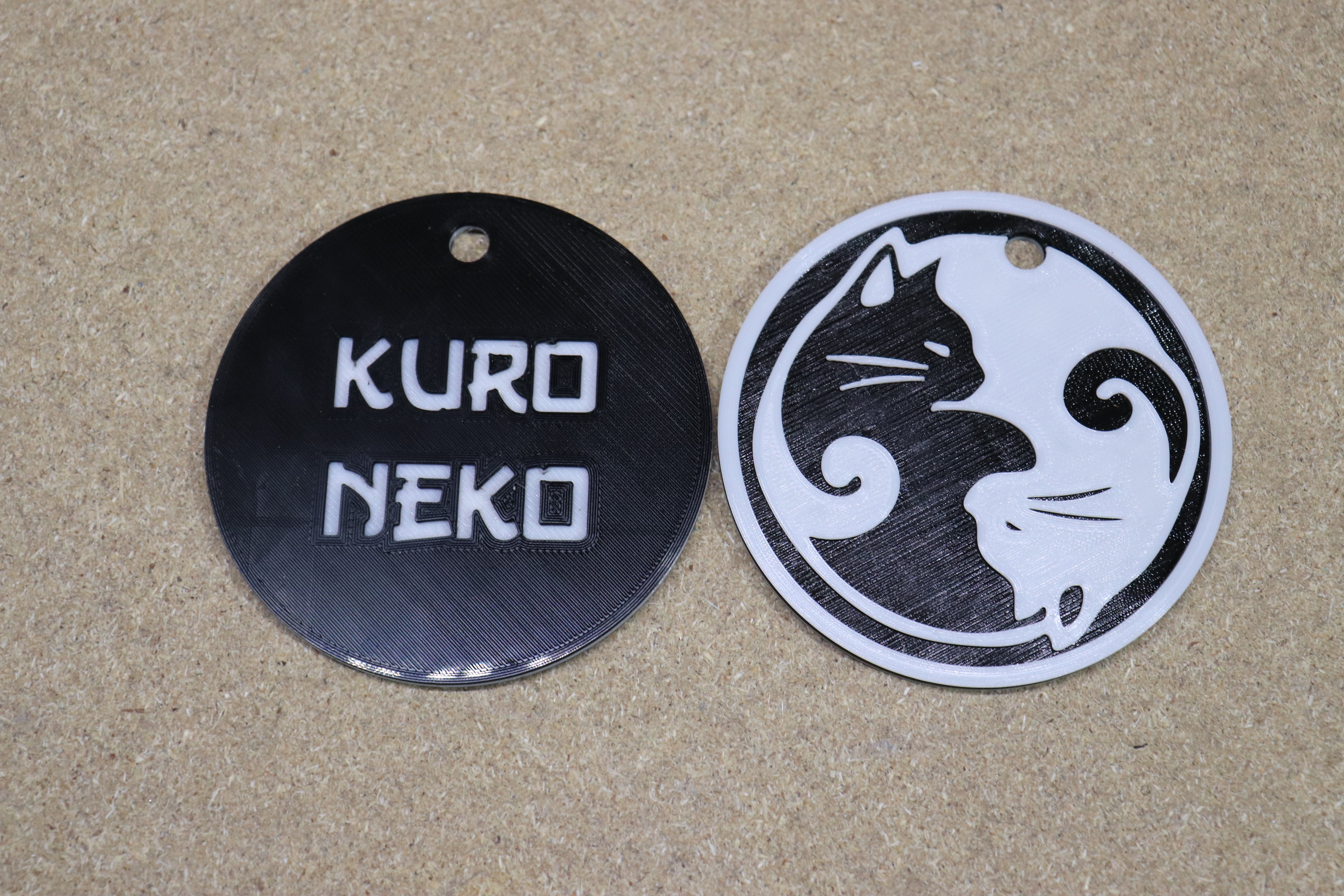 Kuro Neko Shiro Neko Yin Yang Cats Coasters  cat Gift
