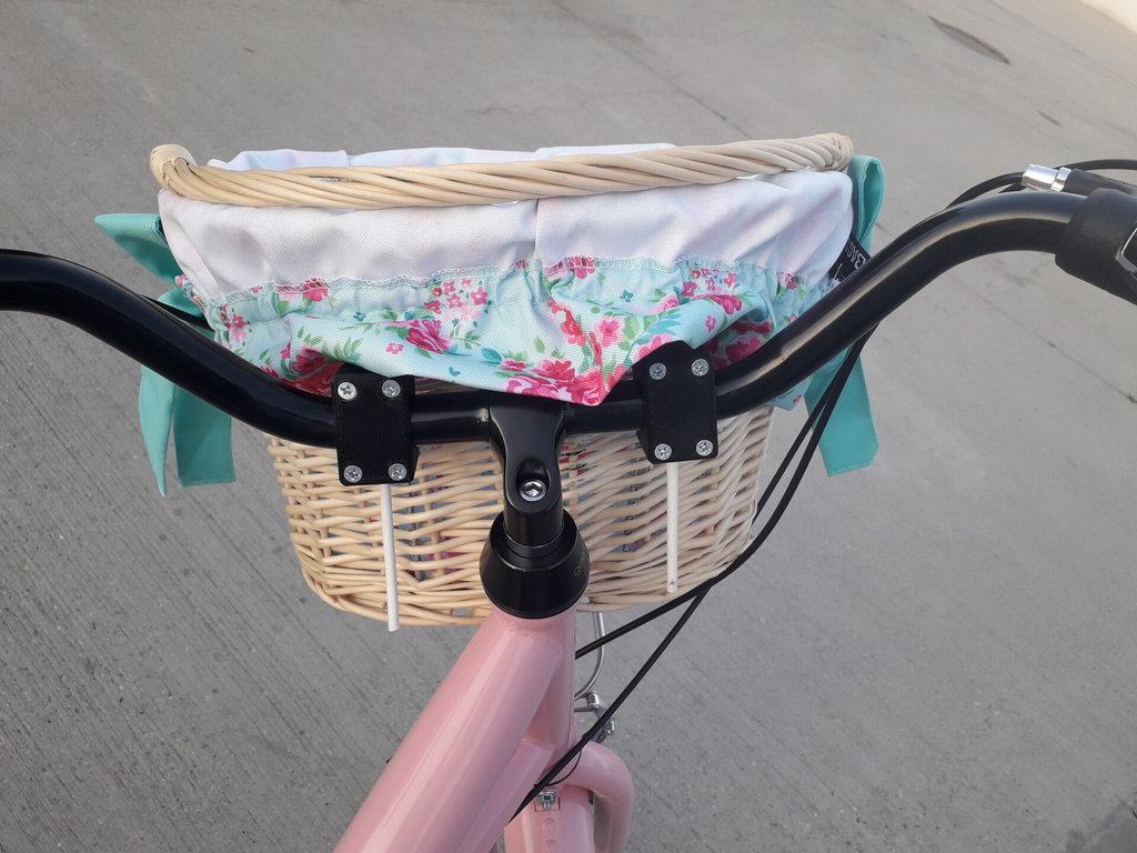 Holder for wicker basket for bicycle